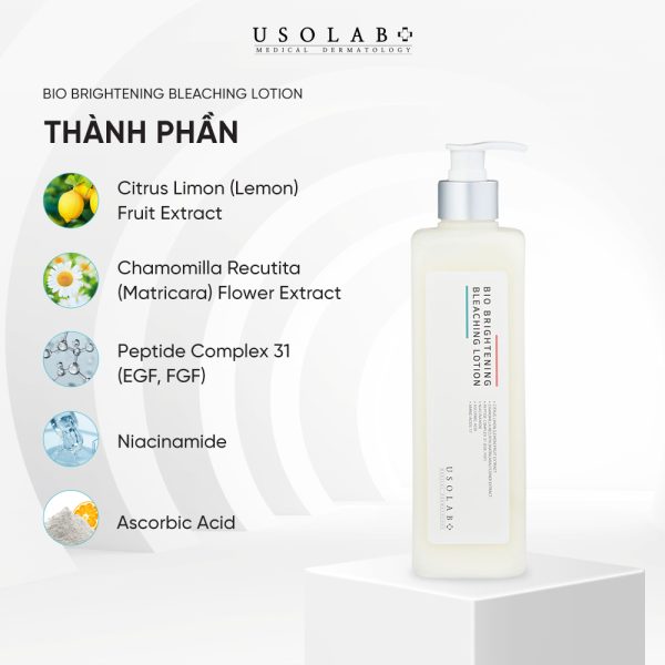 Usolab BIO BRIGHTENING BLEACHING LOTION 500ml Salon Size làm sáng da mờ thâm