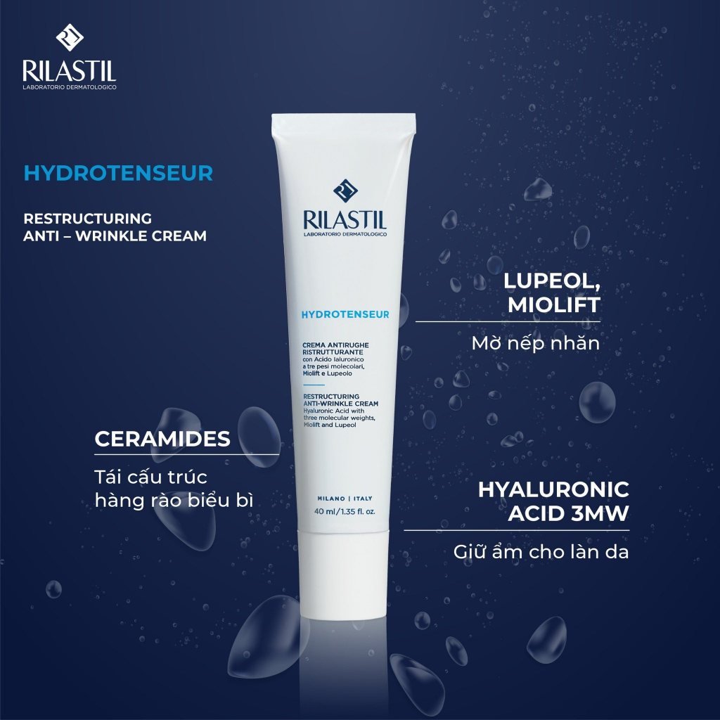 KEM CẤP ẨM CHỐNG LÃO HÓA RILASTIL HYDROTENSEUR RESTRUCTURING ANTI-WRINKLE CREAM 40ML