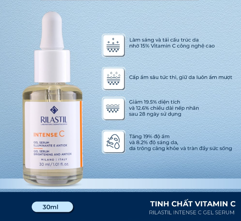 TINH CHẤT VITAMIN C – RILASTIL INTENSE C GEL SERUM BRIGHTENING AND ANTIOX 30ML