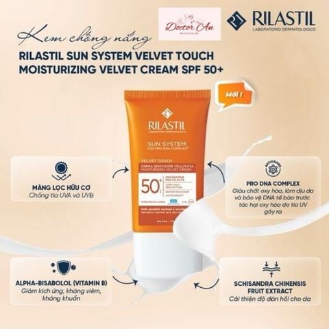 KEM CHỐNG NẮNG CẤP ẨM VELVET – RILASTIL SUN SYSTEM VELVET TOUCH MOISTURIZING VELVET CREAM SPF 50+ 50ML