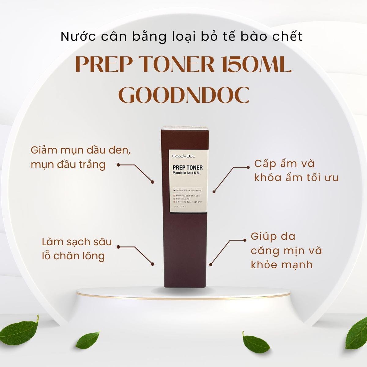 Nước cân bằng loại bỏ tế bào chết GoodnDoc Prep Toner