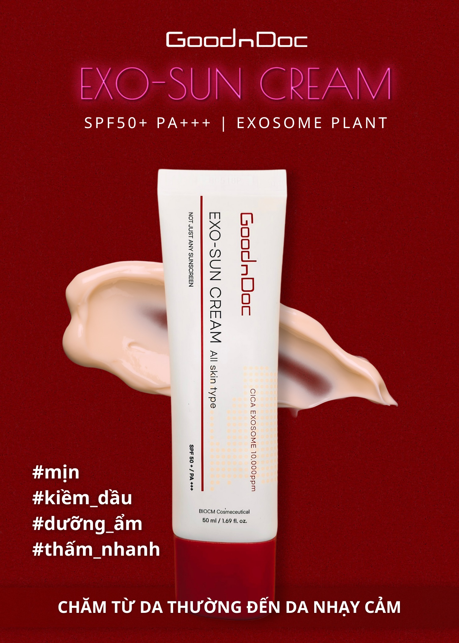 Kem Chống Nắng Exosome GoodnDoc Sun-Exo SPF50+/PA+++ 50ml
