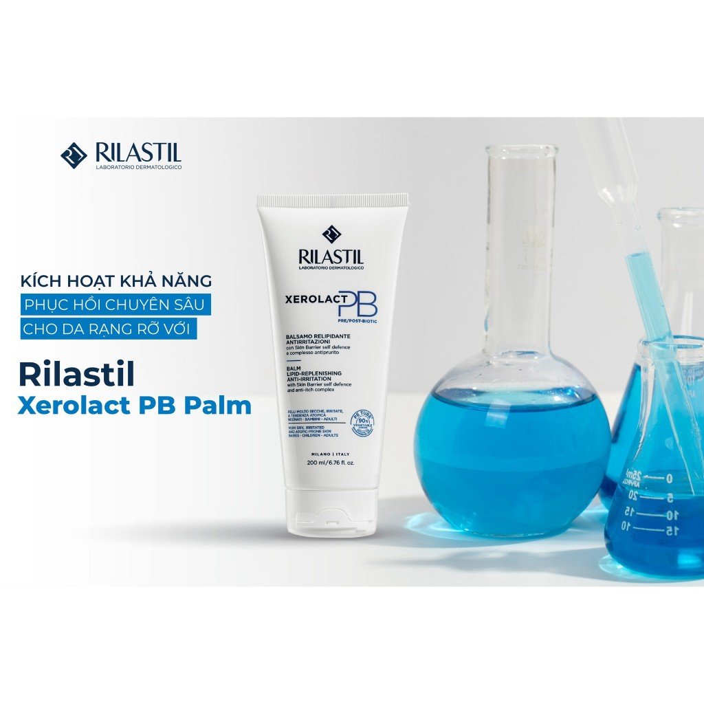 Kem dưỡng cấp ẩm phục hồi, chống mẫn ngứa, viêm da cơ địa Rilastil Xerolact PB Balm Lipid Replenishing Anti Irritation
