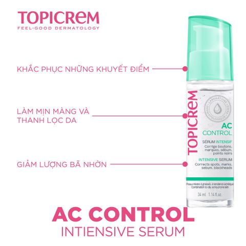 Serum Topicrem AC CONTROL Intensive 34ml - Serum Giảm Mụn, Kiểm Soát Dầu