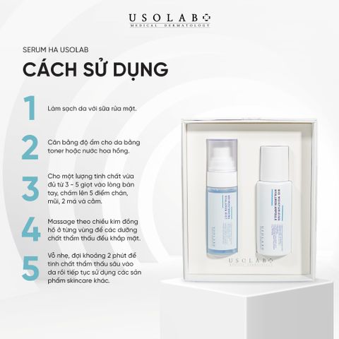 Bộ sản phẩm cấp ẩm, dưỡng da Usolab set HA ampoule + HA mist