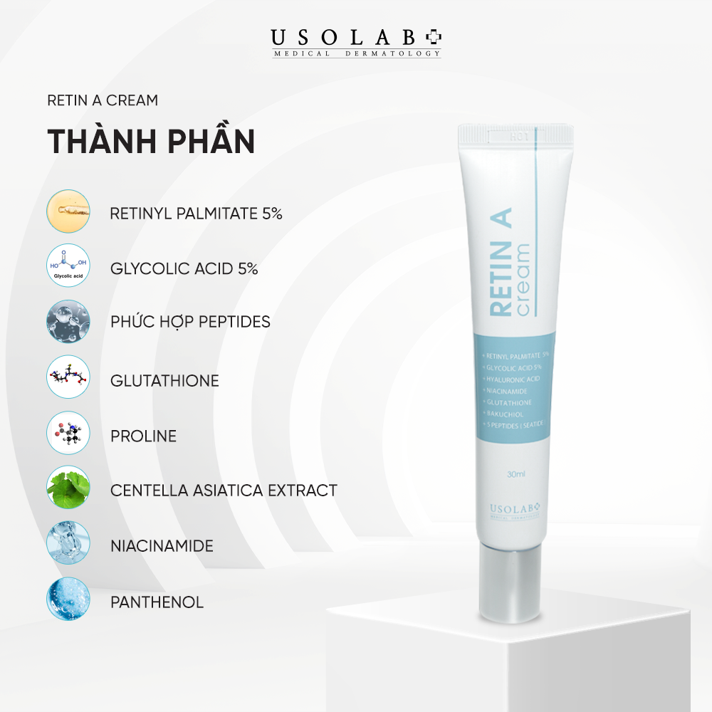 Retin A Cream trẻ hóa, căng bóng, sáng da, giảm mụn tuýp