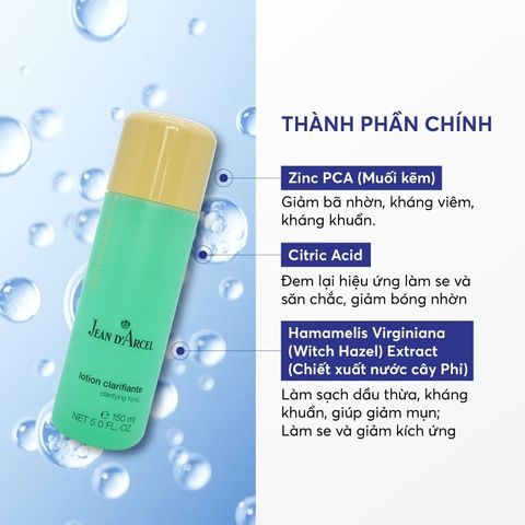 J02L - Nước Cân Bằng Cho Da Dầu Và Da Mụn Jean D’Arcel Clarifying Tonic 150ml