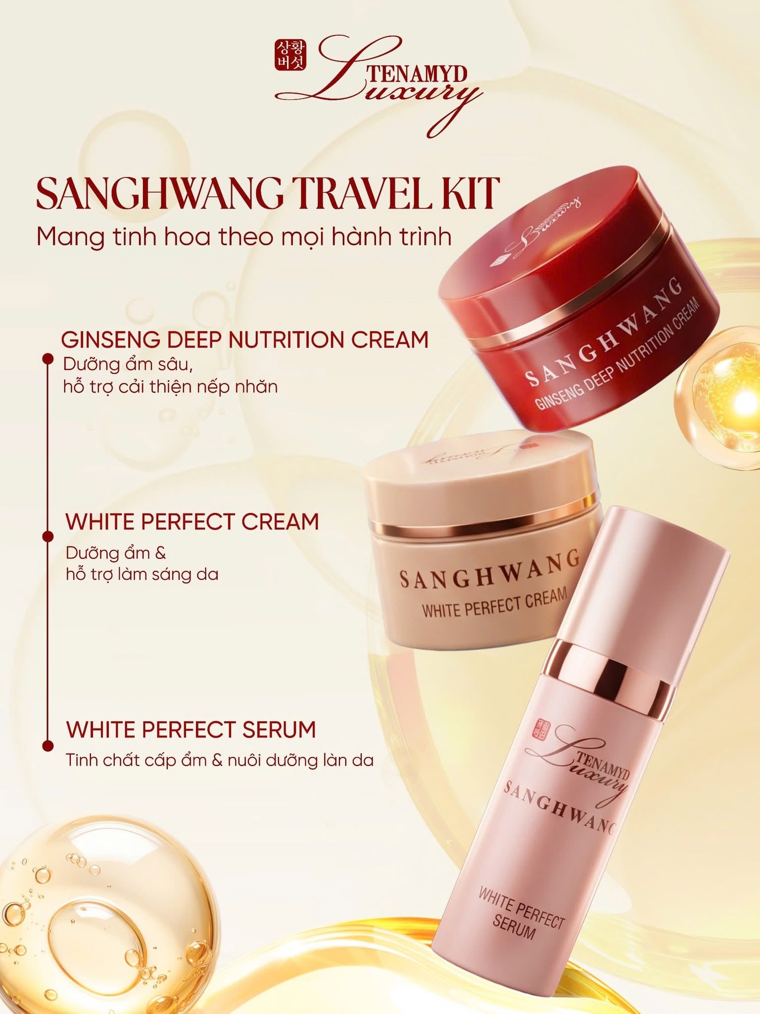 Bộ Sản phẩm Tenamyd Luxury SangHwang Full Size – Giải Pháp Dưỡng Sáng Và Chống Lão Hóa Toàn Diện