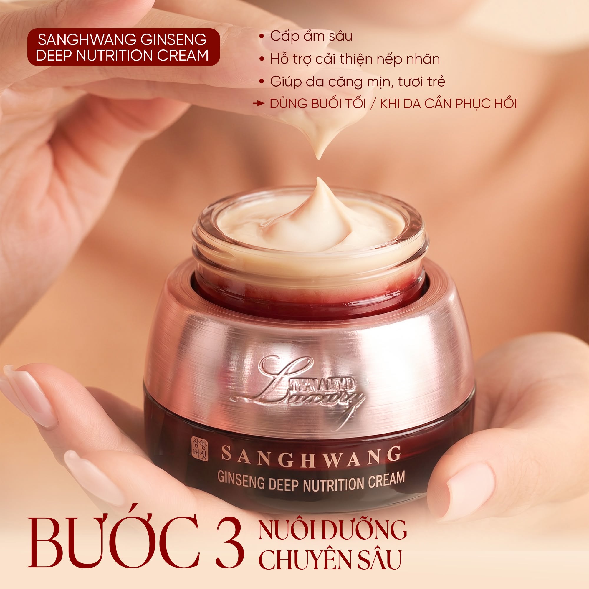 Tenamyd Luxury SangHwang Ginseng Deep Nutrition Cream – Kem Dưỡng Nấm Thượng Hoàng Và Nhân Sâm Hàn Quốc Chuyên Sâu
