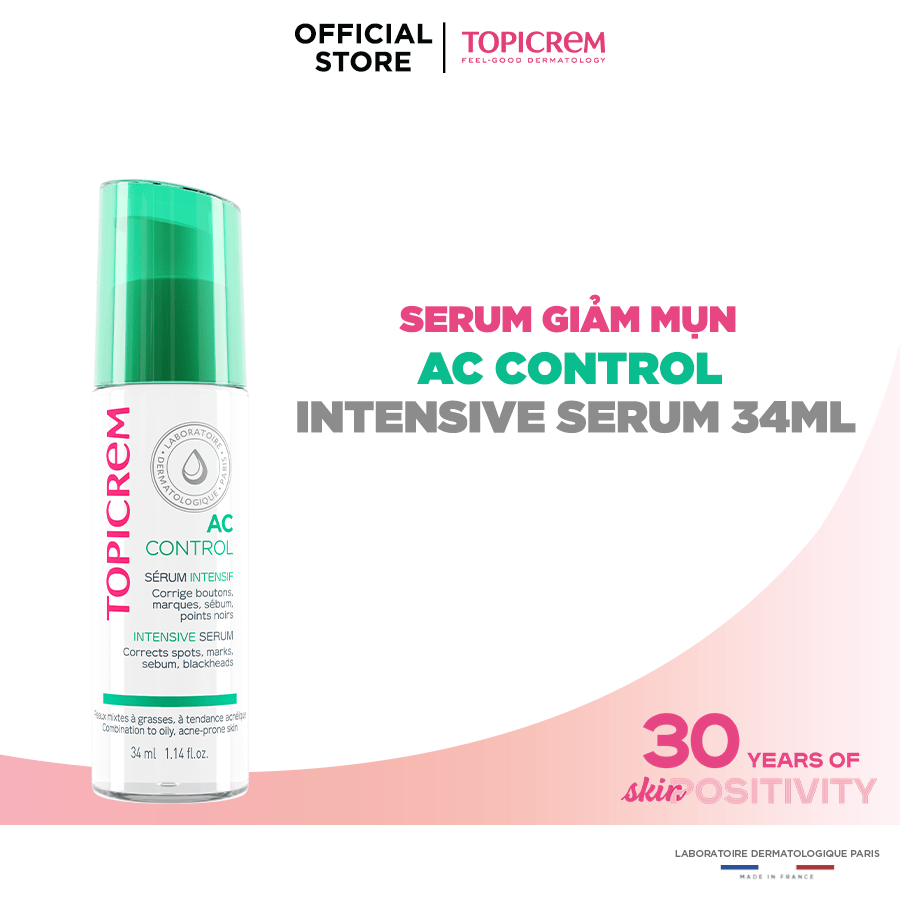 Serum Topicrem AC CONTROL Intensive 34ml - Serum Giảm Mụn, Kiểm Soát Dầu
