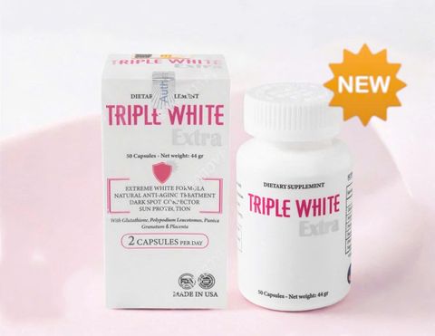 Viên uống Triple White chống nắng trắng da trị nám Glutathione 1200 mg (Hàng Mỹ)