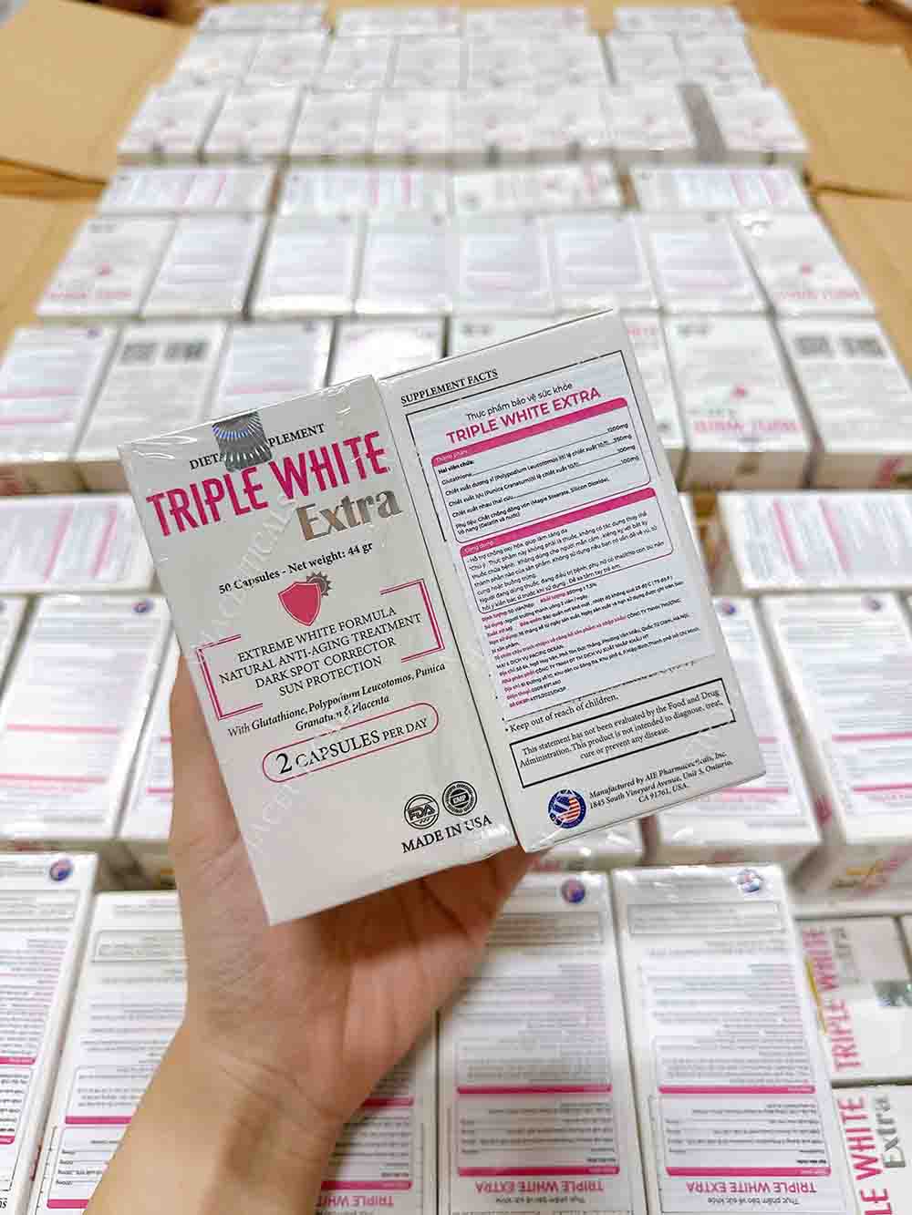 Viên uống Triple White chống nắng trắng da trị nám Glutathione 1200 mg (Hàng Mỹ)