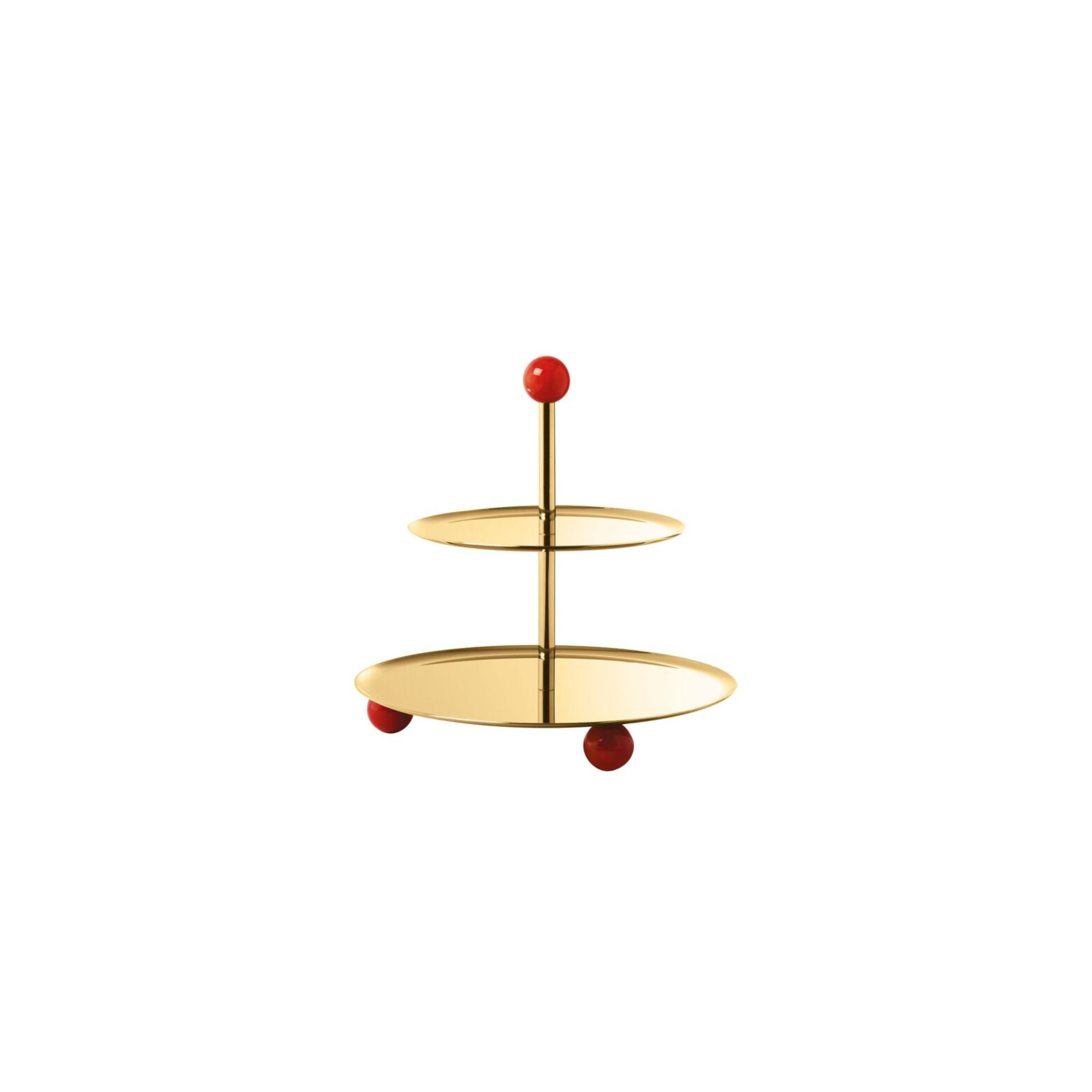  Đĩa 2 tầng Pastry Stand Mirror PVD Gold 22cm Sambonet 