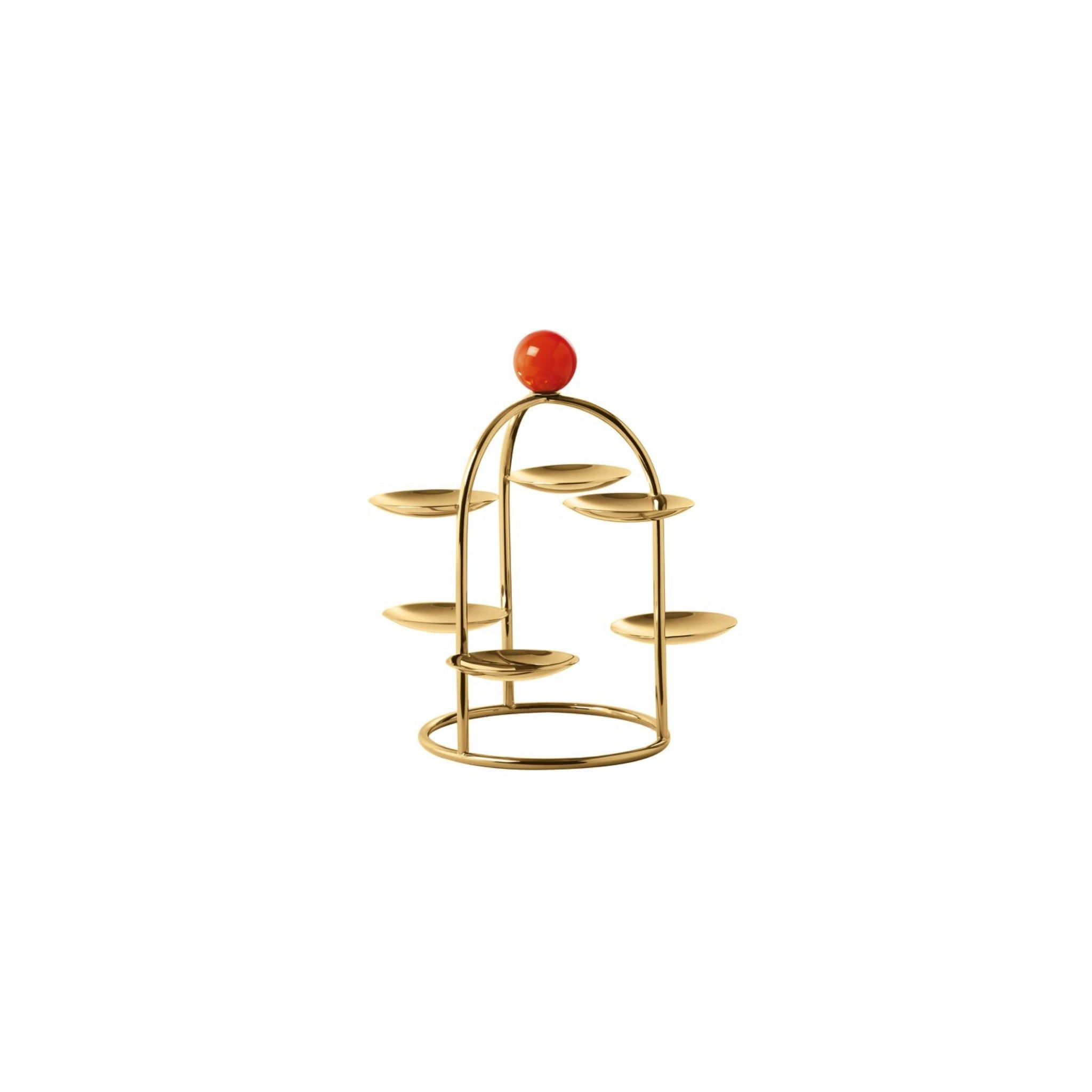  Đĩa bánh 6 tầng Penelope Resin Mirror PVD Gold Sambonet 