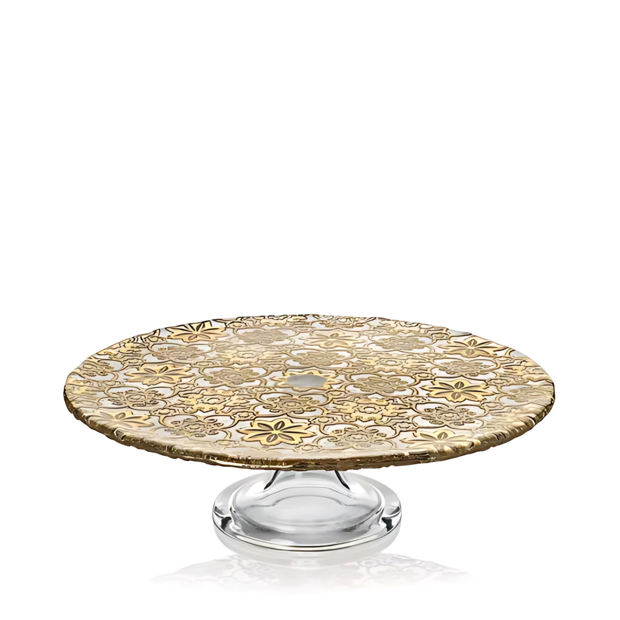  Đĩa chân đế Arabesque Gold Leaf 26cm 