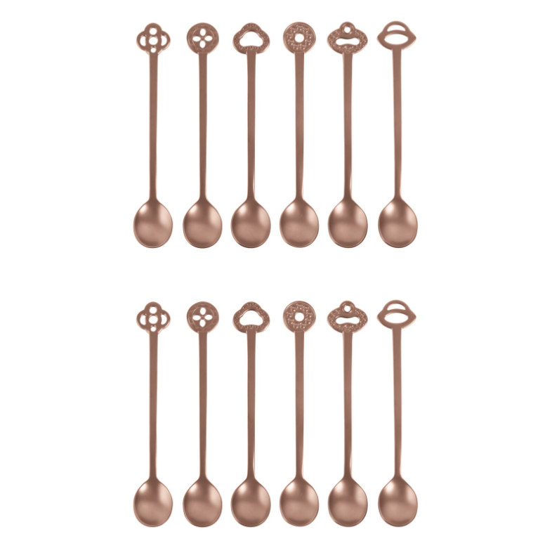  Set 12 thìa Party Spoons Portafort Living Antique PVD Copper Sambonet 