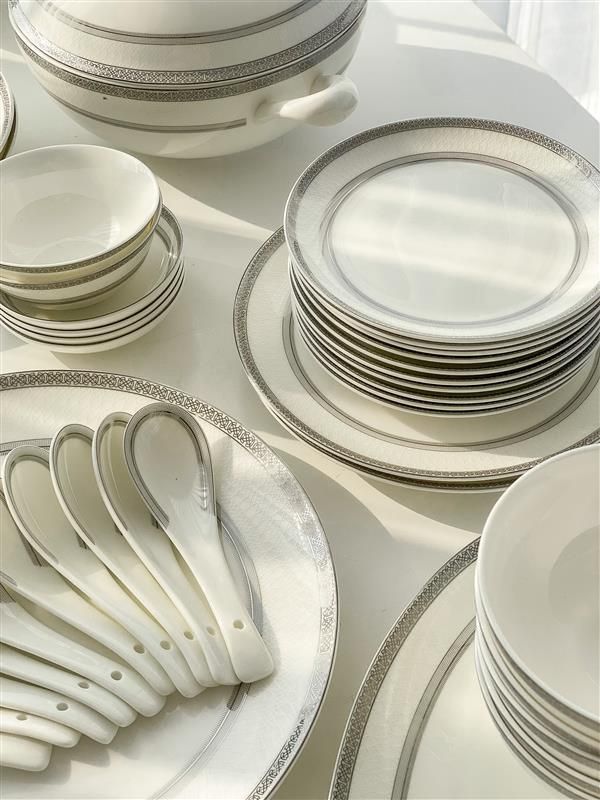  Bộ đồ ăn sứ xương bạch kim anh 