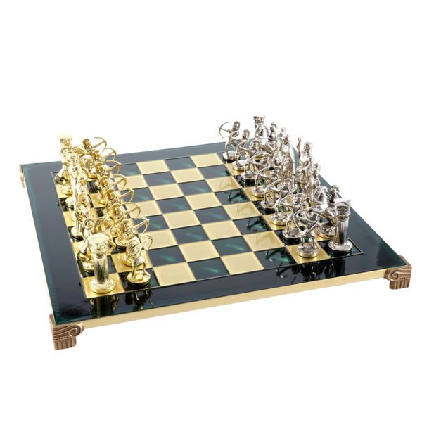  Bộ bàn cờ Archers Metal xanh lá 44cm (Gold/Silver) Manopoulos 