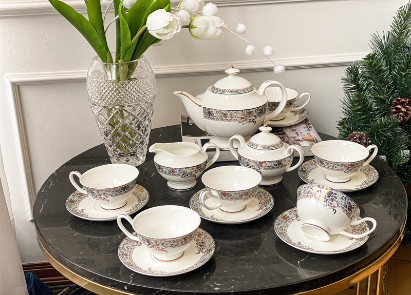  Bộ cafe Xanh Ngọc Dây Vàng 