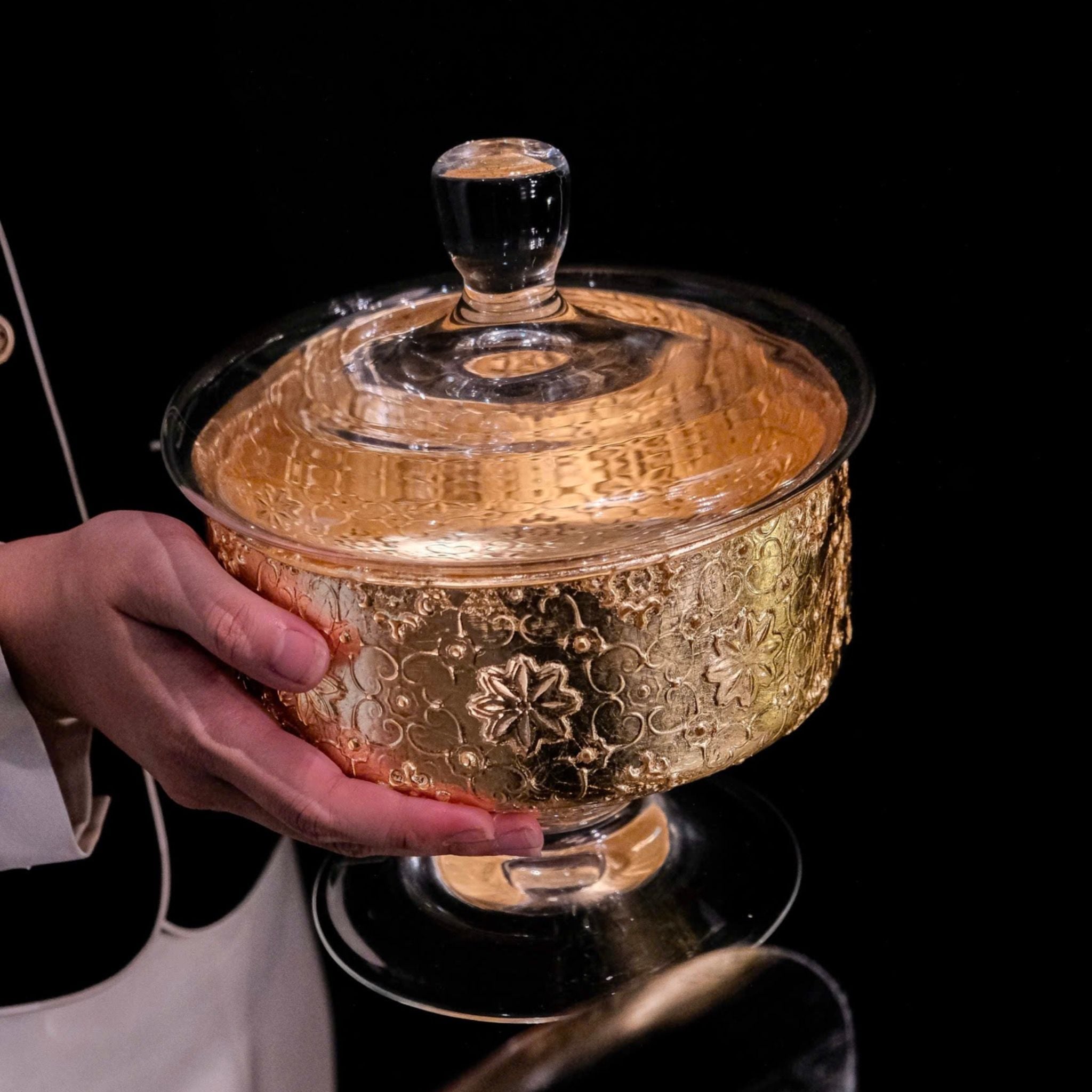  Hũ kẹo Arabesque Gold Leaf 20cm 