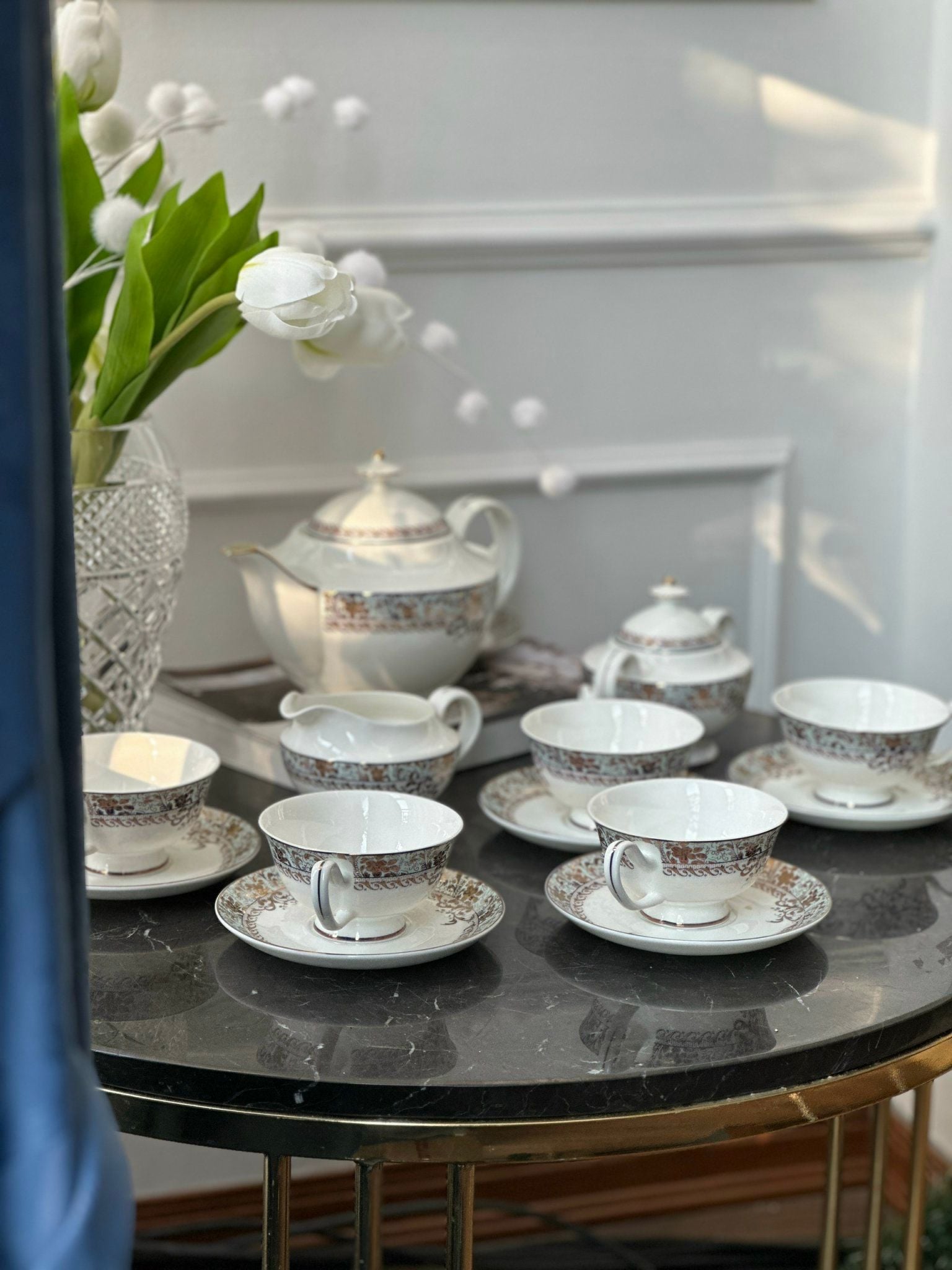  Bộ cafe Xanh Ngọc Dây Vàng 