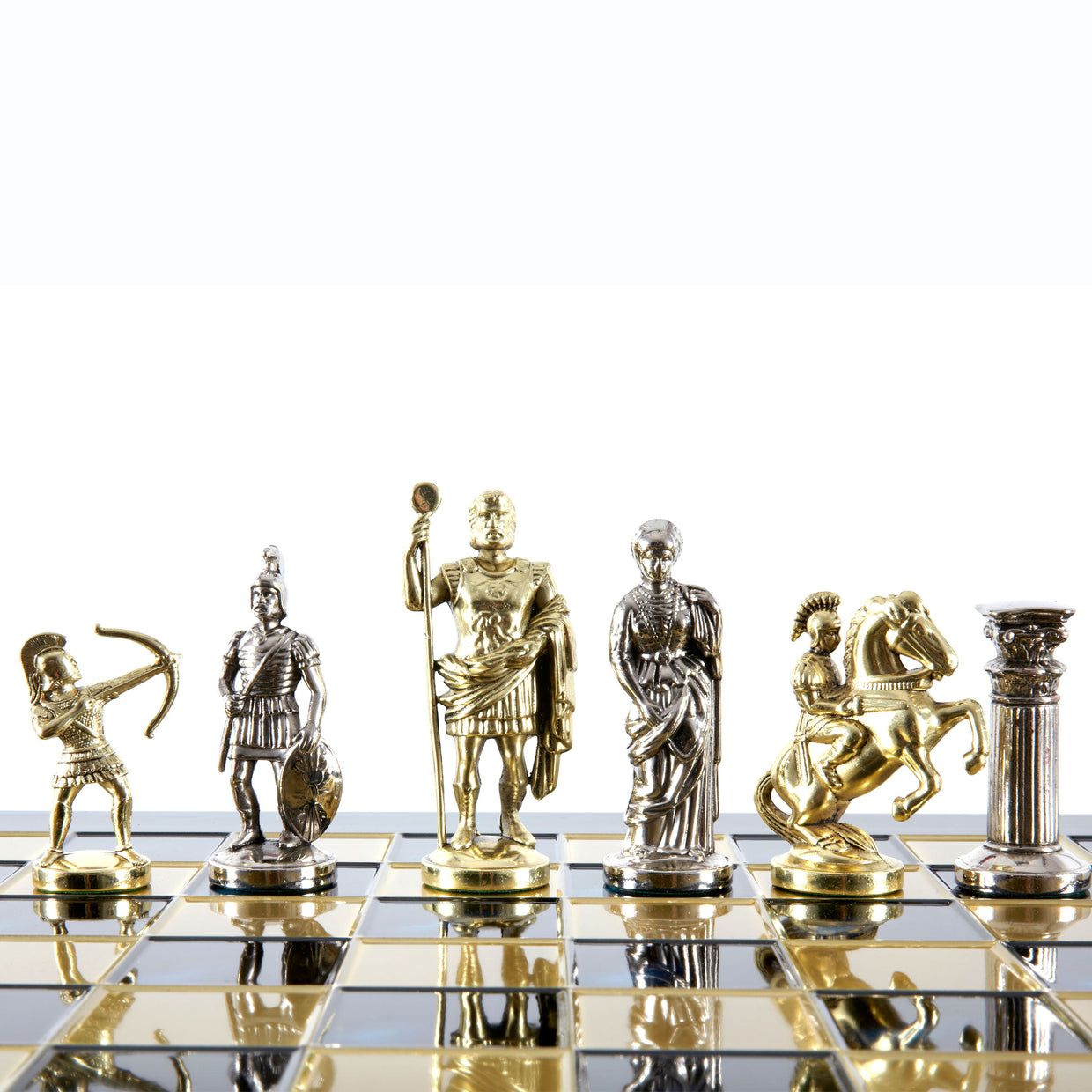 Bộ bàn cờ Archers Metal xanh lá 28cm (Gold/Silver) Manopoulos 