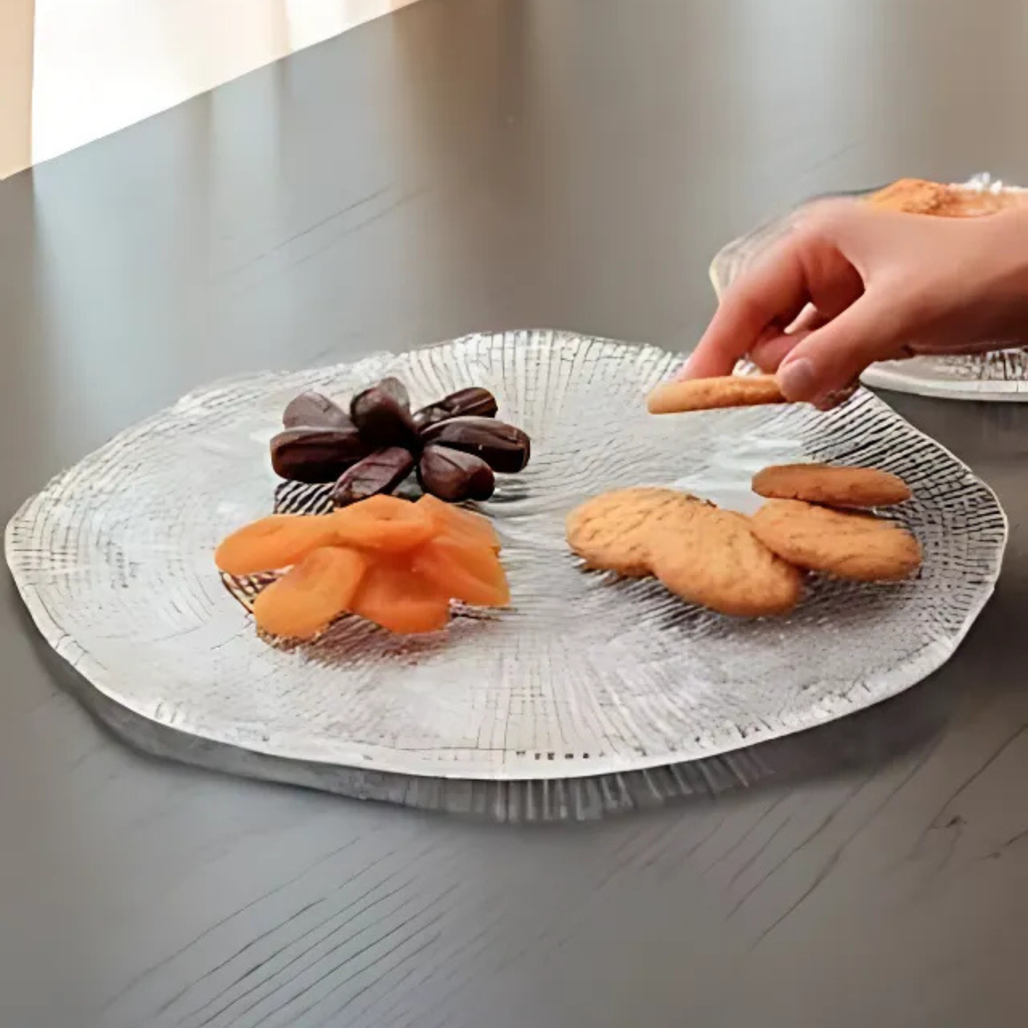  Đĩa tròn pha lê Diamante Platter 