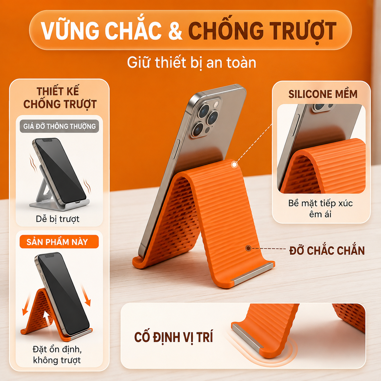 Giá Đỡ Điện Thoại Đa Năng Silicon Gấp Gọn - Kê Điện Thoại, Máy Tính Bảng, Laptop Chống Trượt - FREESHIP 
