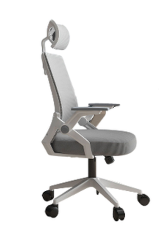 GHẾ VĂN PHÒNG CHÂN XOAY CÓ TỰA ĐẦU CAO CẤP (XÁM)(TMS04)