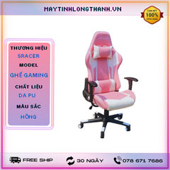 GHẾ GAMING Chân Xoay SRACER Hồng