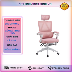Ghế công thái học CTH 899 Hồng Có Tựa Đầu + Gác Chân
