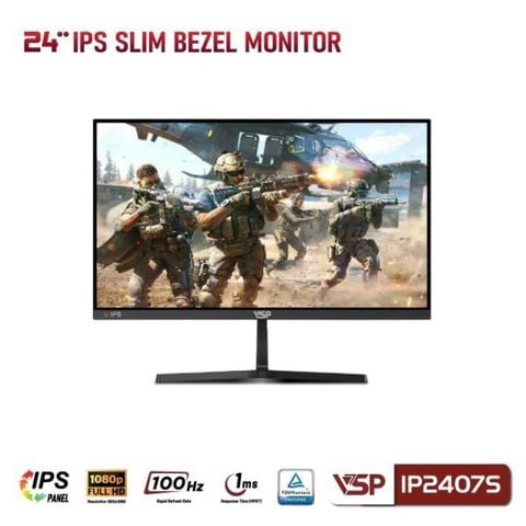 Màn hình VSP IP2407S FHD/ IPS/ 100Hz/ 1ms/ Black CBH 02/2028