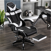GHẾ GAMING CHÂN XOAY TRẮNG 03 ( CÓ MASSAGE + GÁC CHÂN)