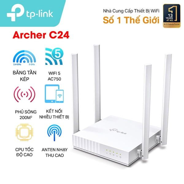 Bộ phát wifi TPLINK Archer C24 2,4GHz/5GHz