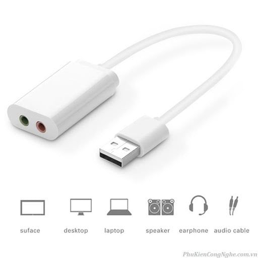 Jack chuyển USB to 3.5 Sound
