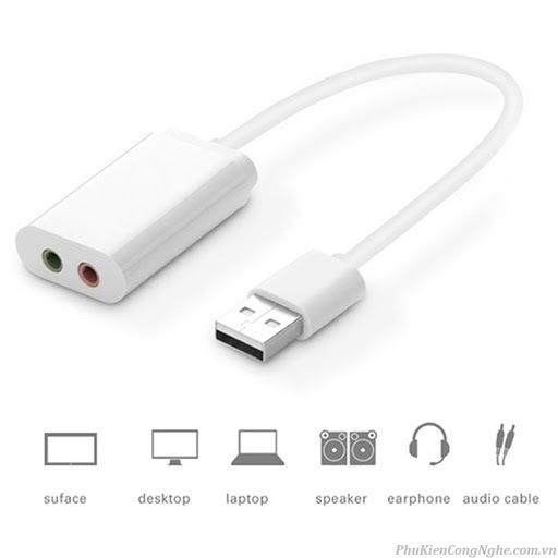 Jack chuyển USB to 3.5 Sound