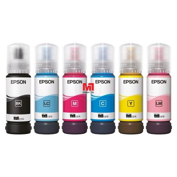 Bộ 6 Bình Mực Máy In Màu Epson L18050 (XANH - ĐỎ - VÀNG - ĐEN - ĐỎ NHẠT- XANH NHẠT)