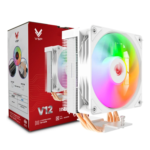 TẢN NHIỆT KHÍ VSP V12 TRẮNG (Intel + AMD)