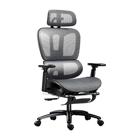 Ghế công thái học Ergonomic LH016 Xám- Chân Nhôm