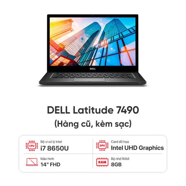 LAPTOP DELL Latitude 7490 I7-8650U/8GB/256GB/14