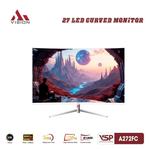 Màn Hình Cong Aivision A272FC Trắng (27inch/FHD\VA\100Hz\5ms)