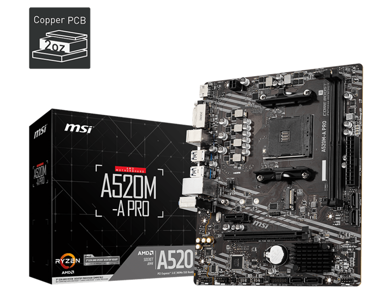 MAINBOARD AMD MSI A520M-A PRO