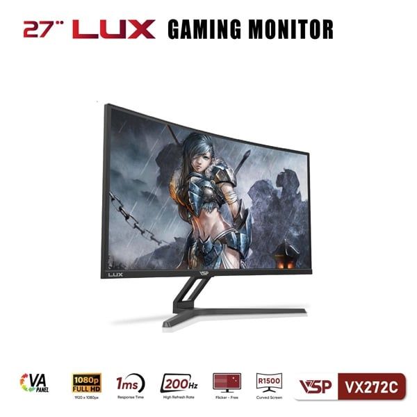 Màn hình cong VSP VX272C FHD/ VA/ 200Hz/ 1ms/ 1500R/ Black
