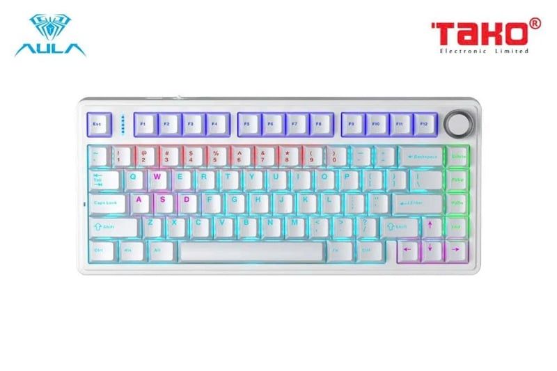 BÀN PHÍM CƠ AULA F75 Trắng Red switch