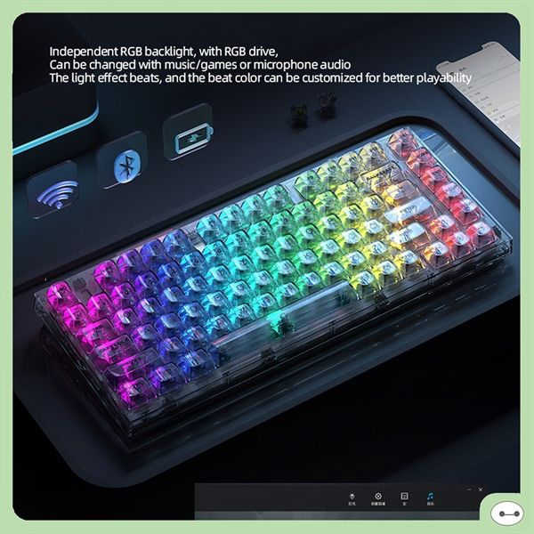 BÀN PHÍM CƠ XINMENG X75 CLEAR BLACK WHITE JADE SWITCH