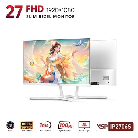 Màn hình VSP IP2706S (27inch / FHD/ IPS/ 100Hz/ 1Ms/ màu Trắng) White