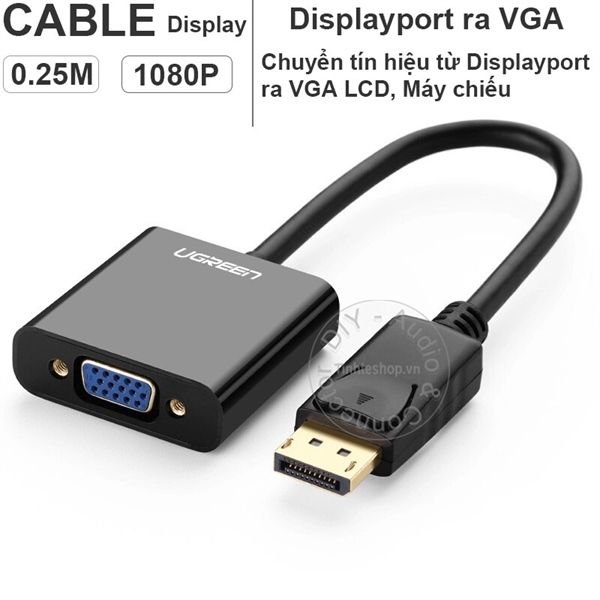 CÁP CHUYỂN DISPLAYPORT TO VGA (2 ĐẦU ĐỰC -1.8M)