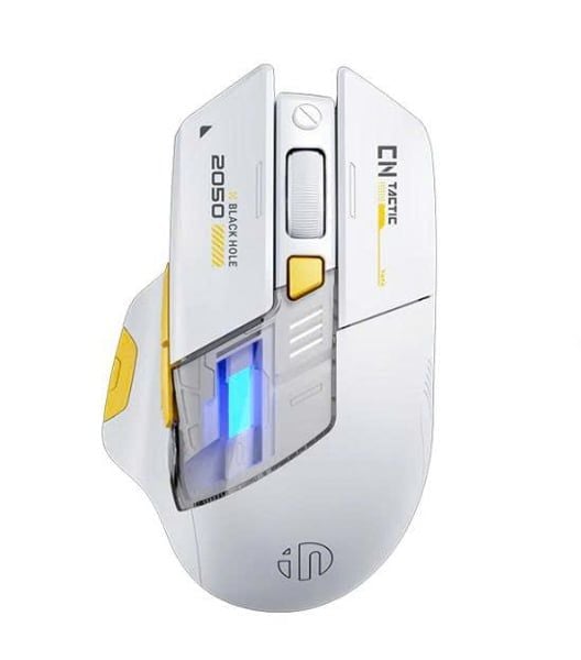 CHUỘT GAMING INPHIC A9 Explorer V2 TRẮNG | 3 Mode, 12000 DPI