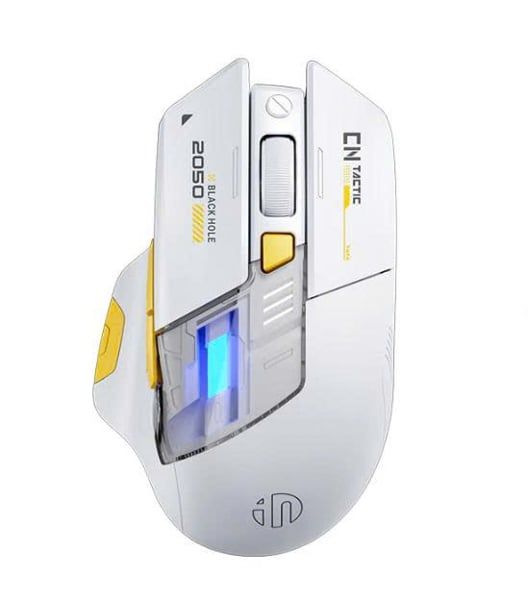 CHUỘT GAMING INPHIC A9 Explorer V2 TRẮNG | 3 Mode, 12000 DPI