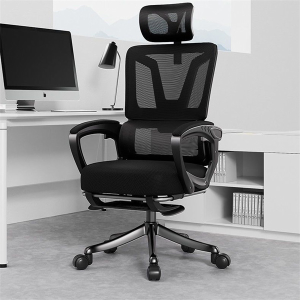 Ghế Công Thái Học Cao Cấp TMS08 Đen ( Có Gác Chân )